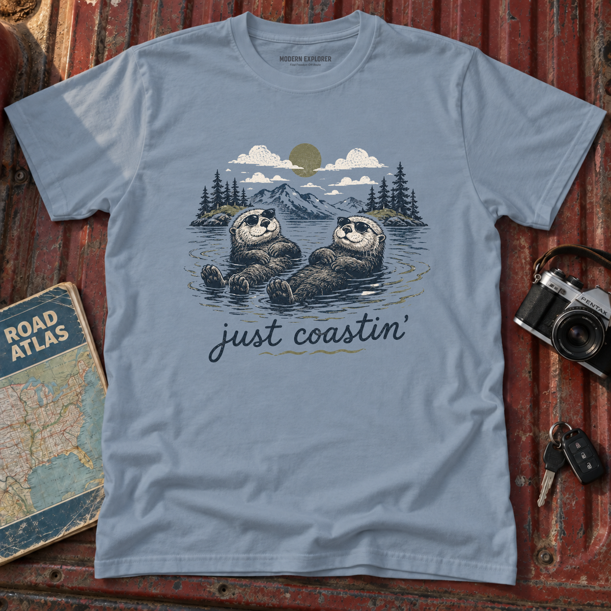 'Just Coastin'' Otter Scenic Tee