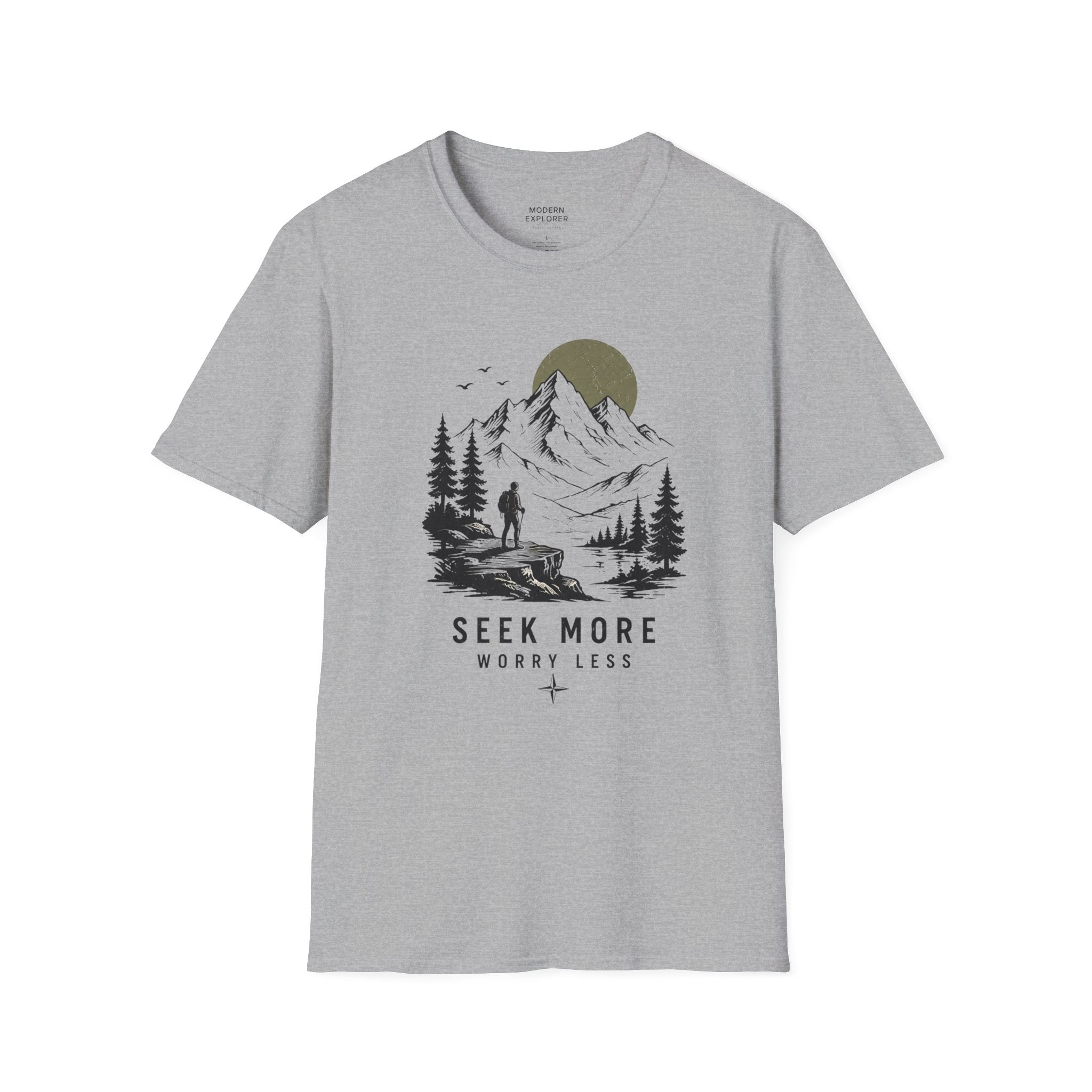 "Seek More, Worry Less" Outdoor Hiking Tee