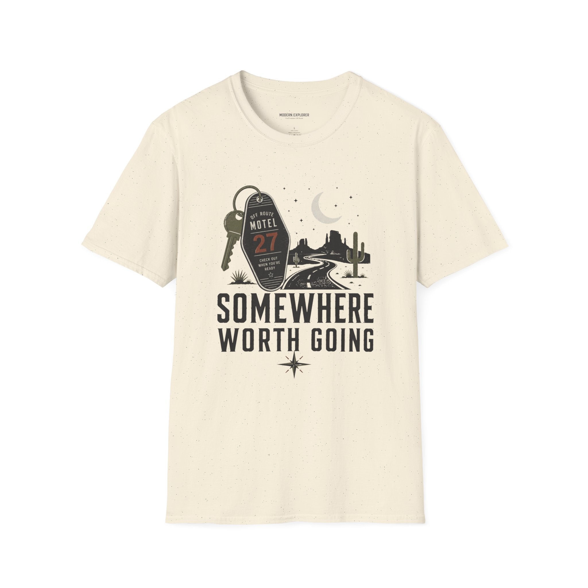 'Somewhere Worth Going' Vintage Motel Roadtrip Tee