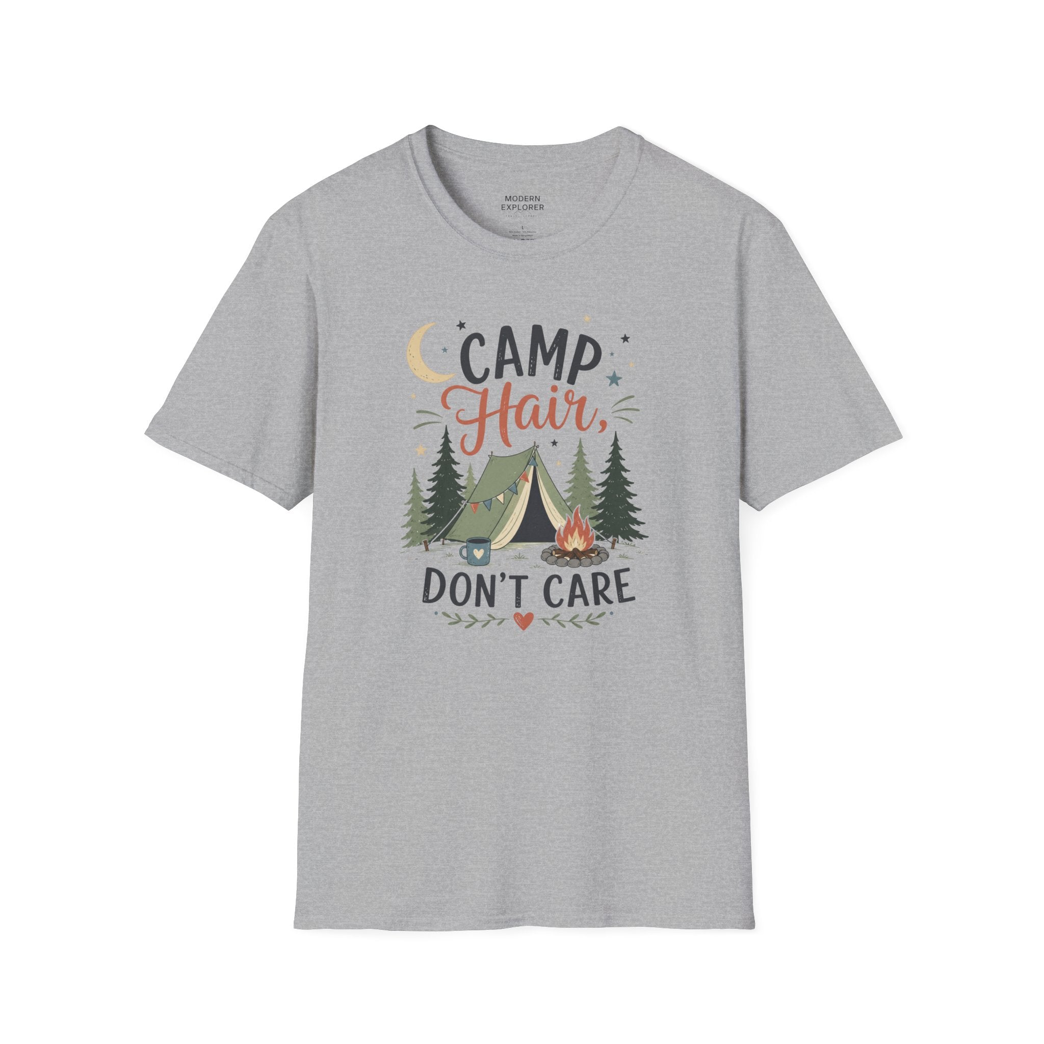"Camp Hair, Don't Care" Camping Graphic Tee