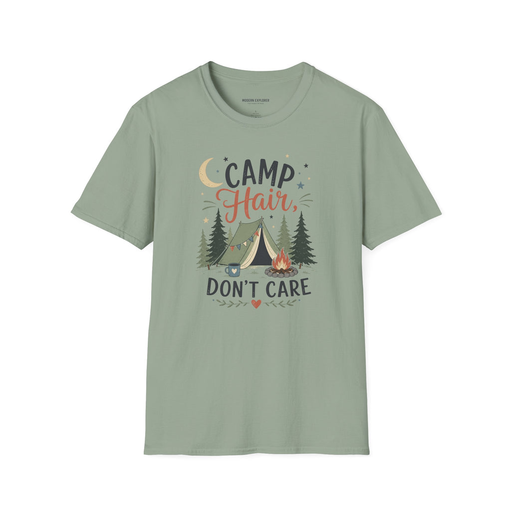 "Camp Hair, Don't Care" Camping Graphic Tee