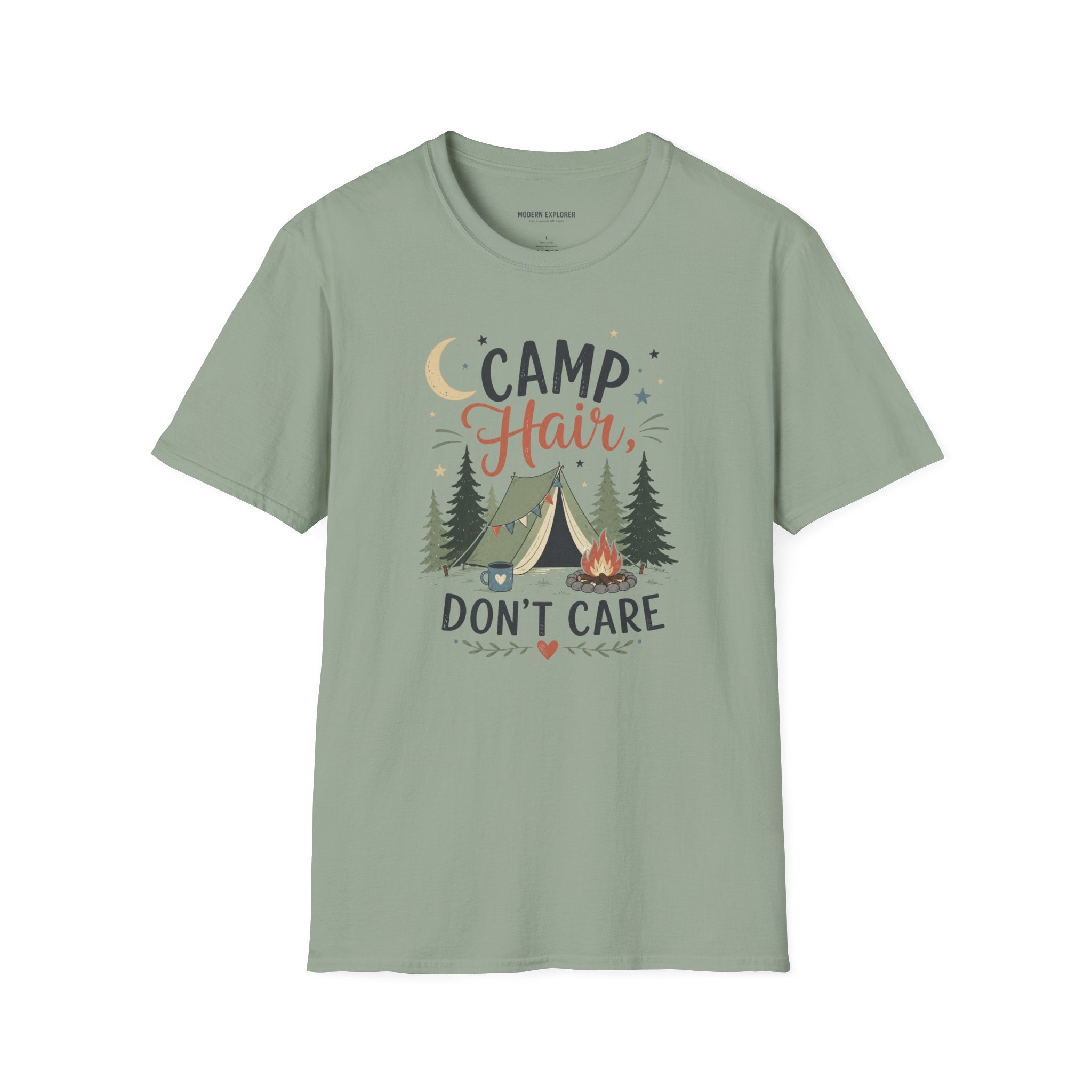 "Camp Hair, Don't Care" Camping Graphic Tee