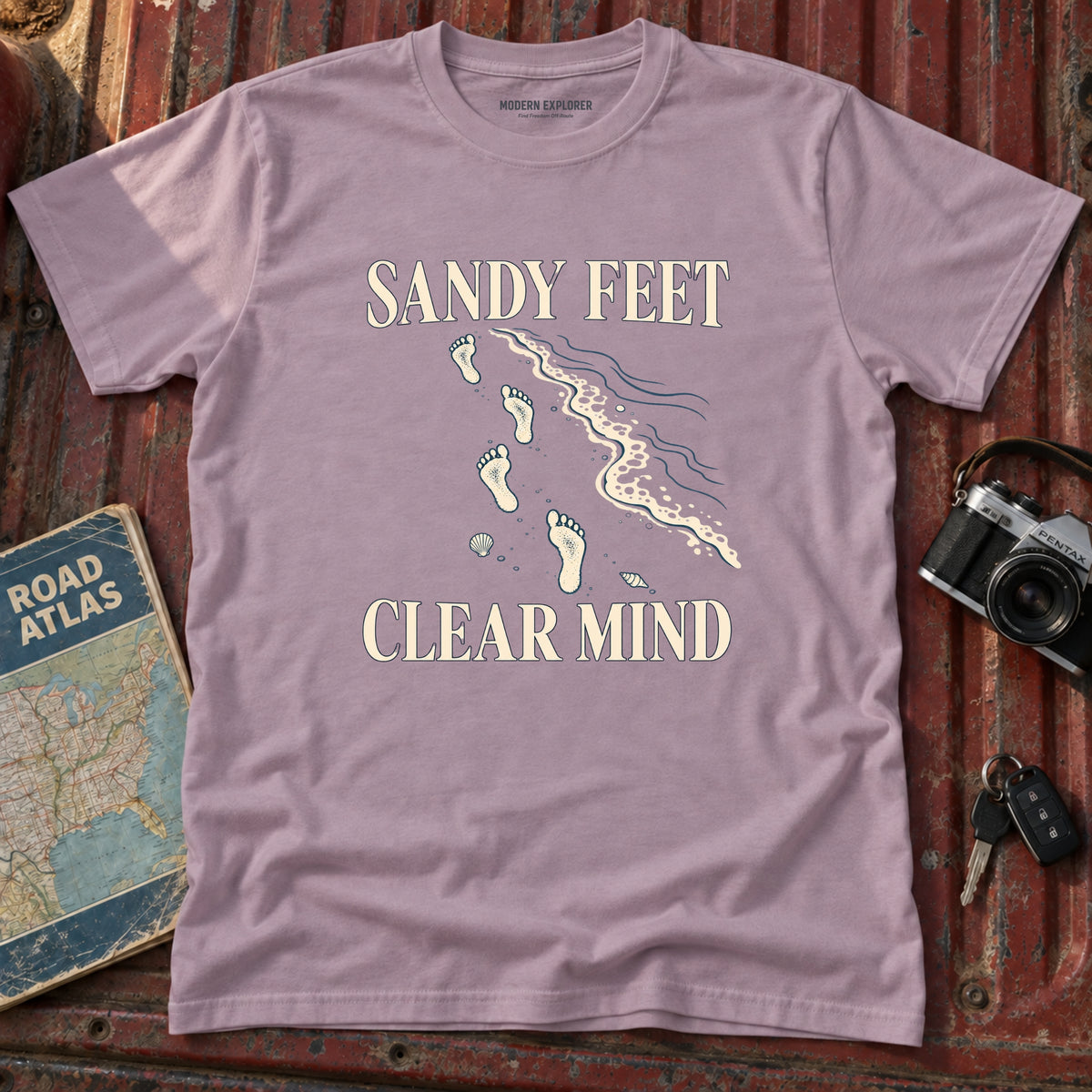 "Sandy Feet Clear Mind" Graphic Tee