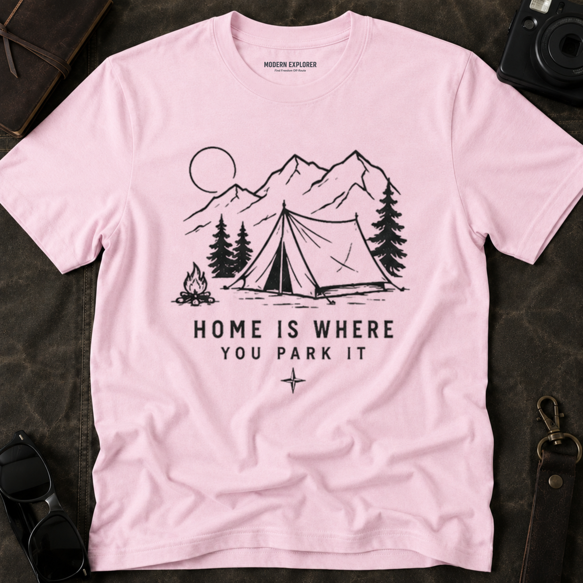 "Home Is Where You Park It" Tent Mountain T-Shirt