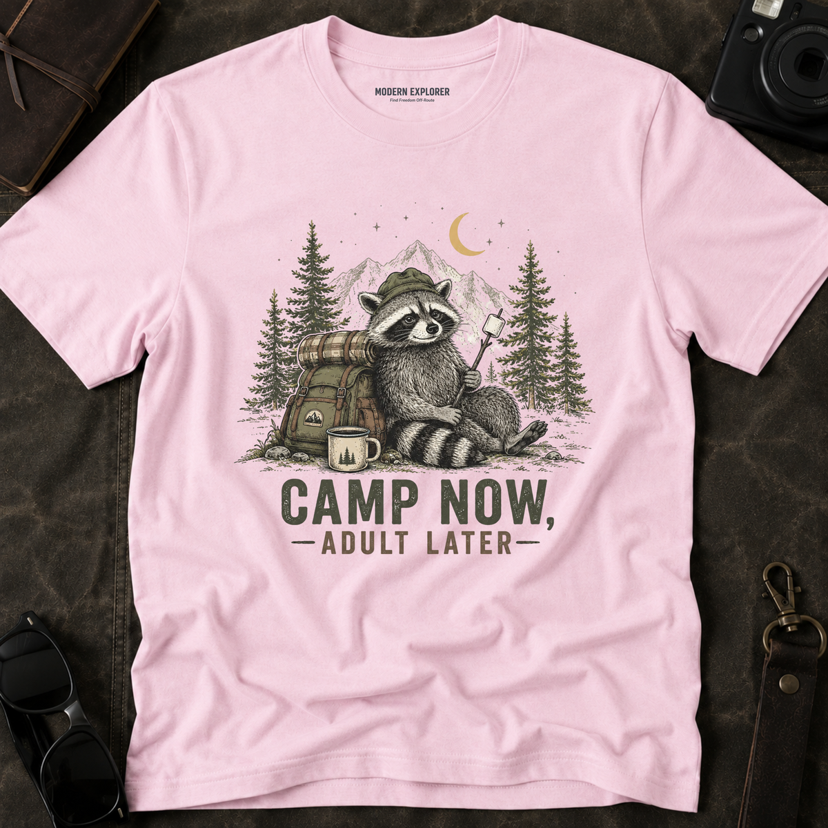 “Camp Now, Adult Later” Outdoor Graphic Tee