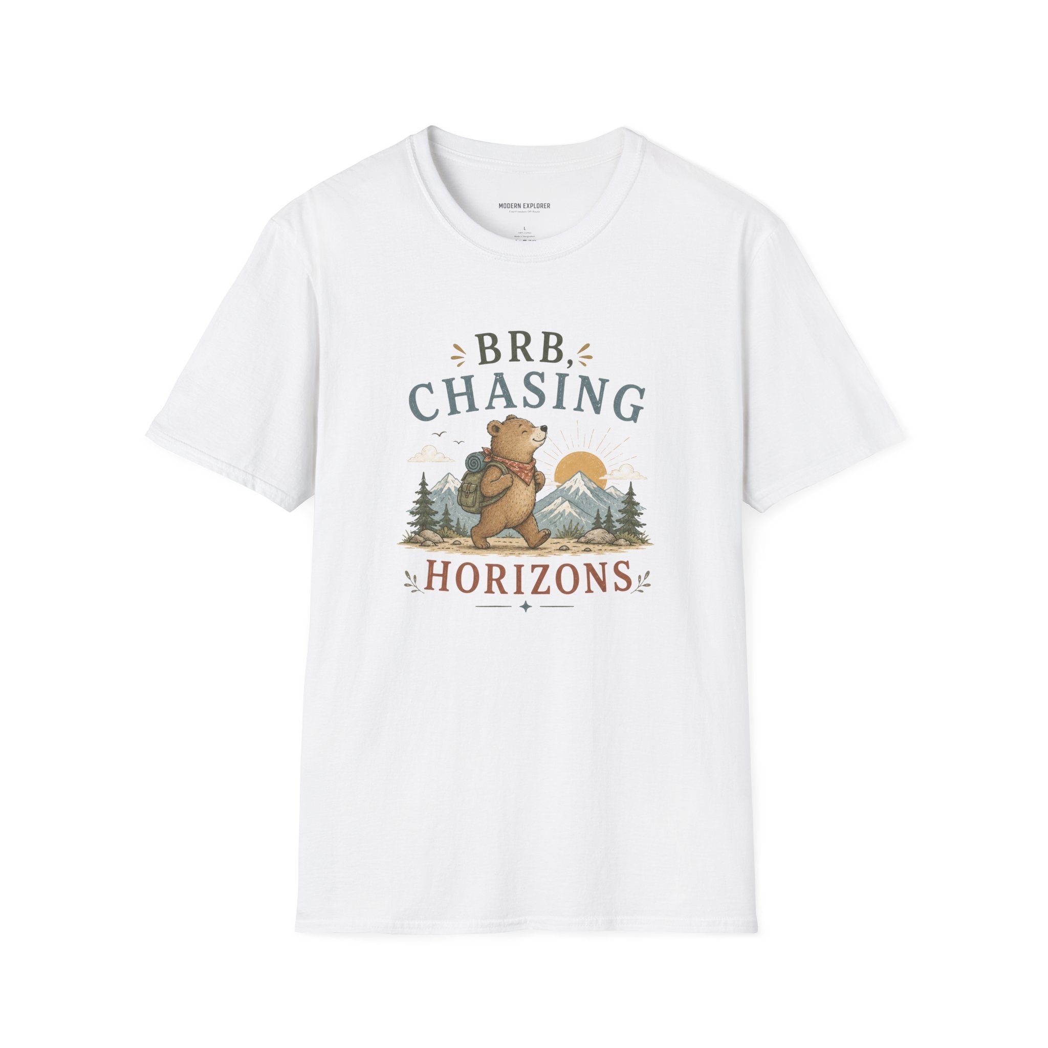 "BRB, Chasing Horizons" Adventure Bear Tee