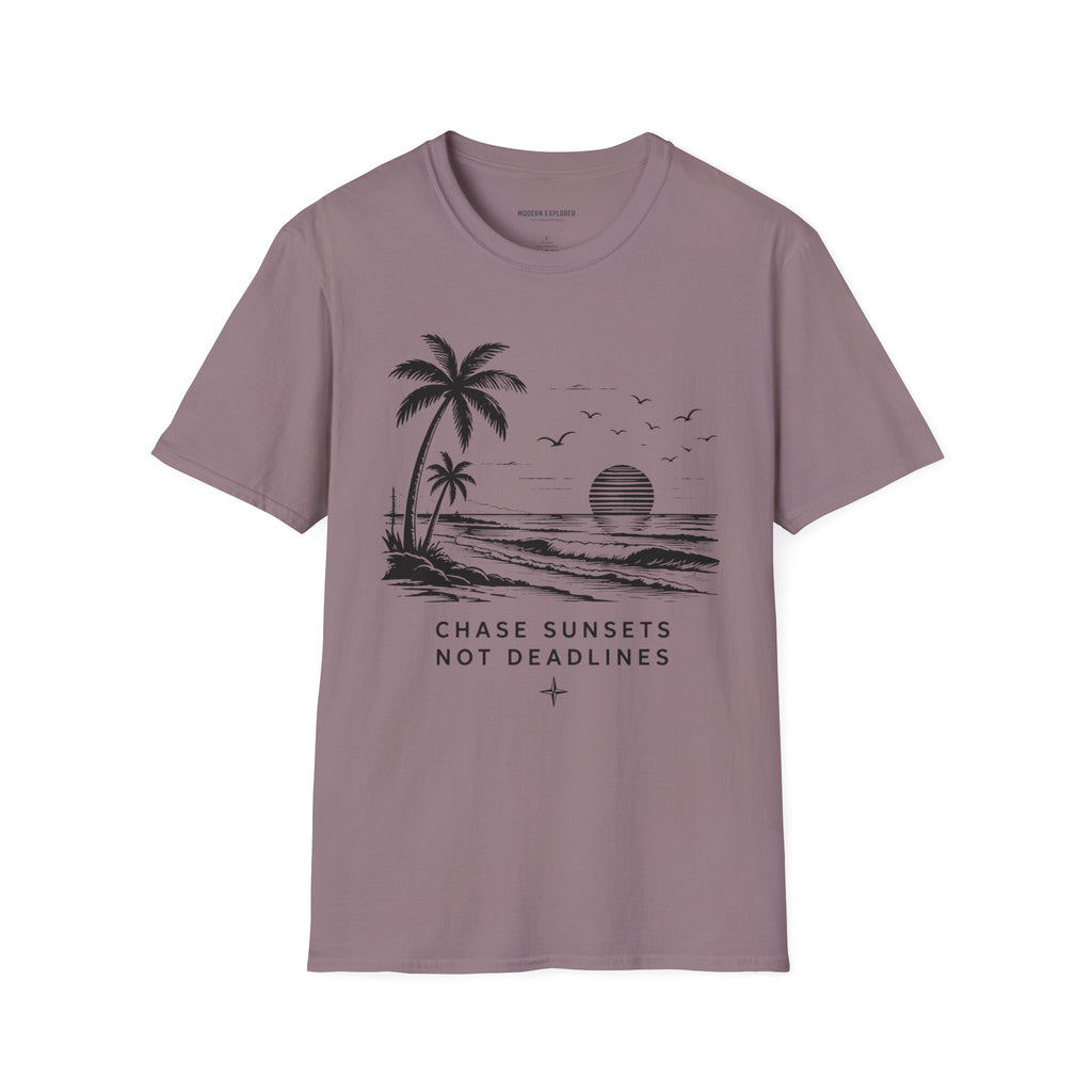 Copy of "Chase Sunsets Not Deadlines" Palm Tree Tee