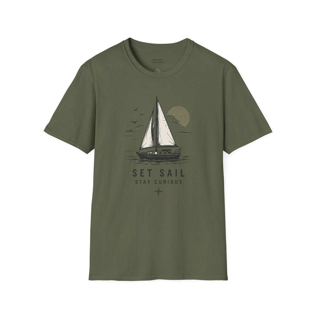 "Set Sail, Stay Curious" Nautical Graphic Tee