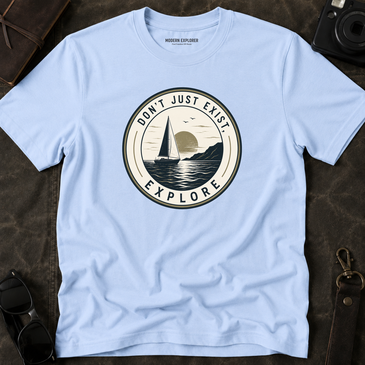 Explore Sailboat Graphic T‑Shirt