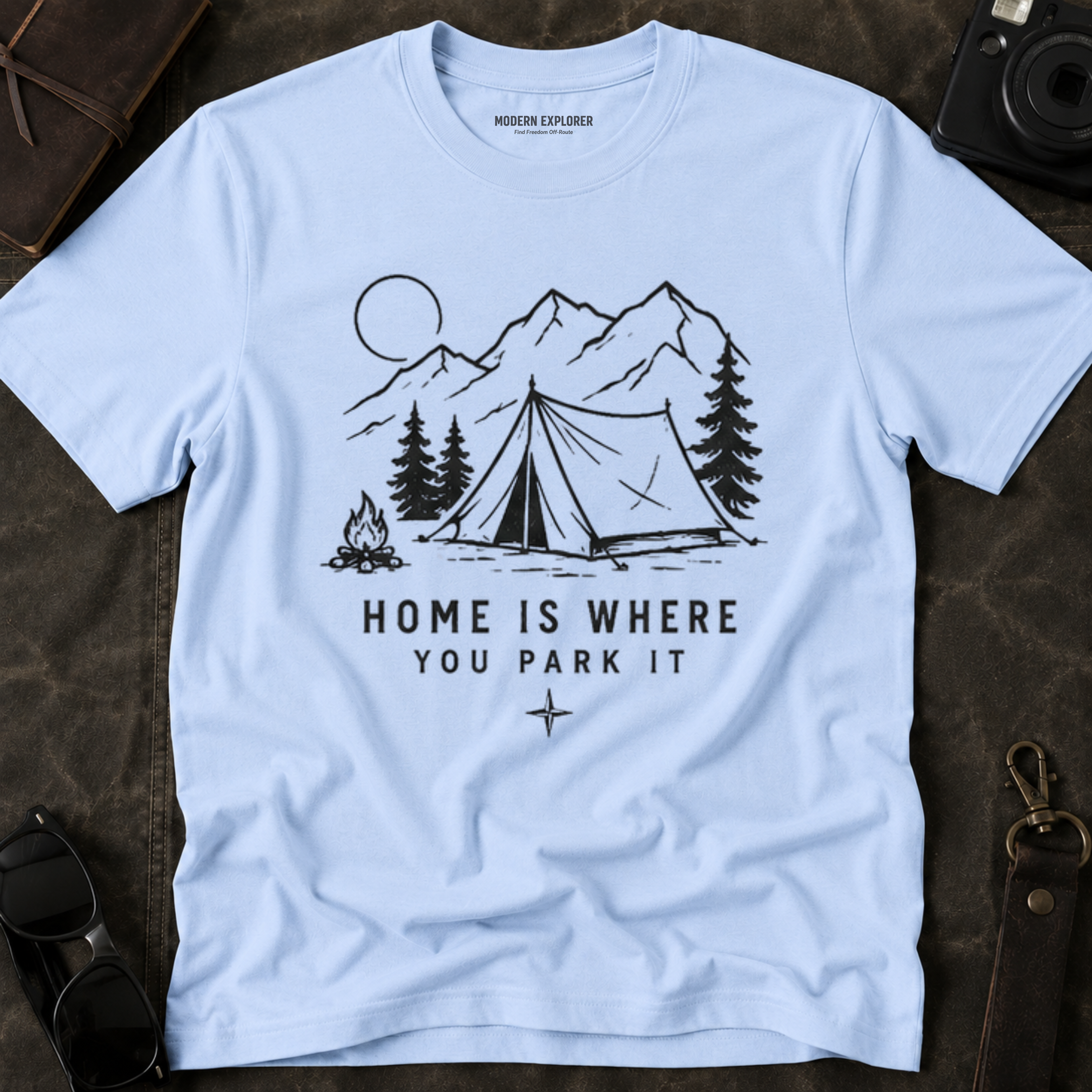 "Home Is Where You Park It" Tent Mountain T-Shirt