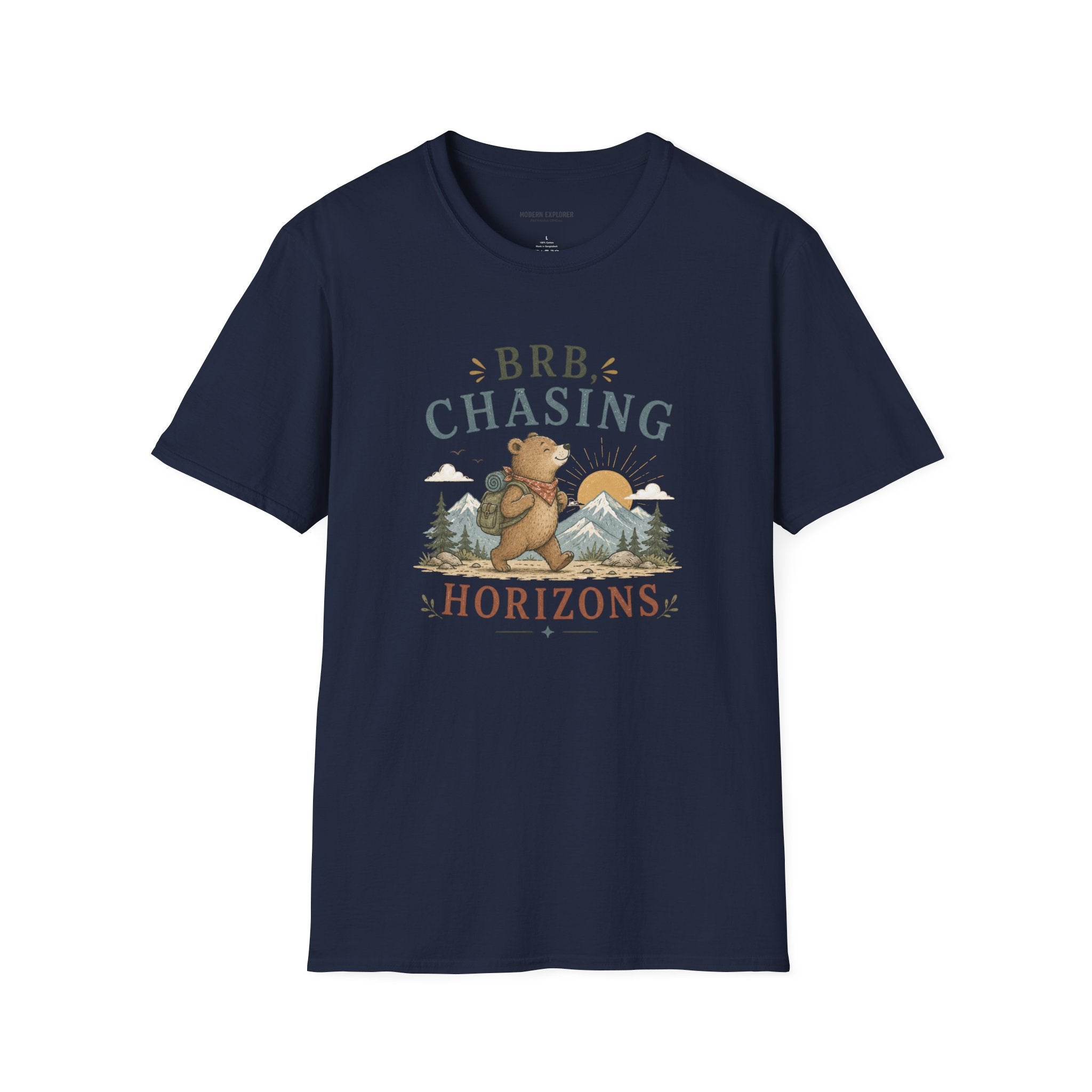 "BRB, Chasing Horizons" Adventure Bear Tee