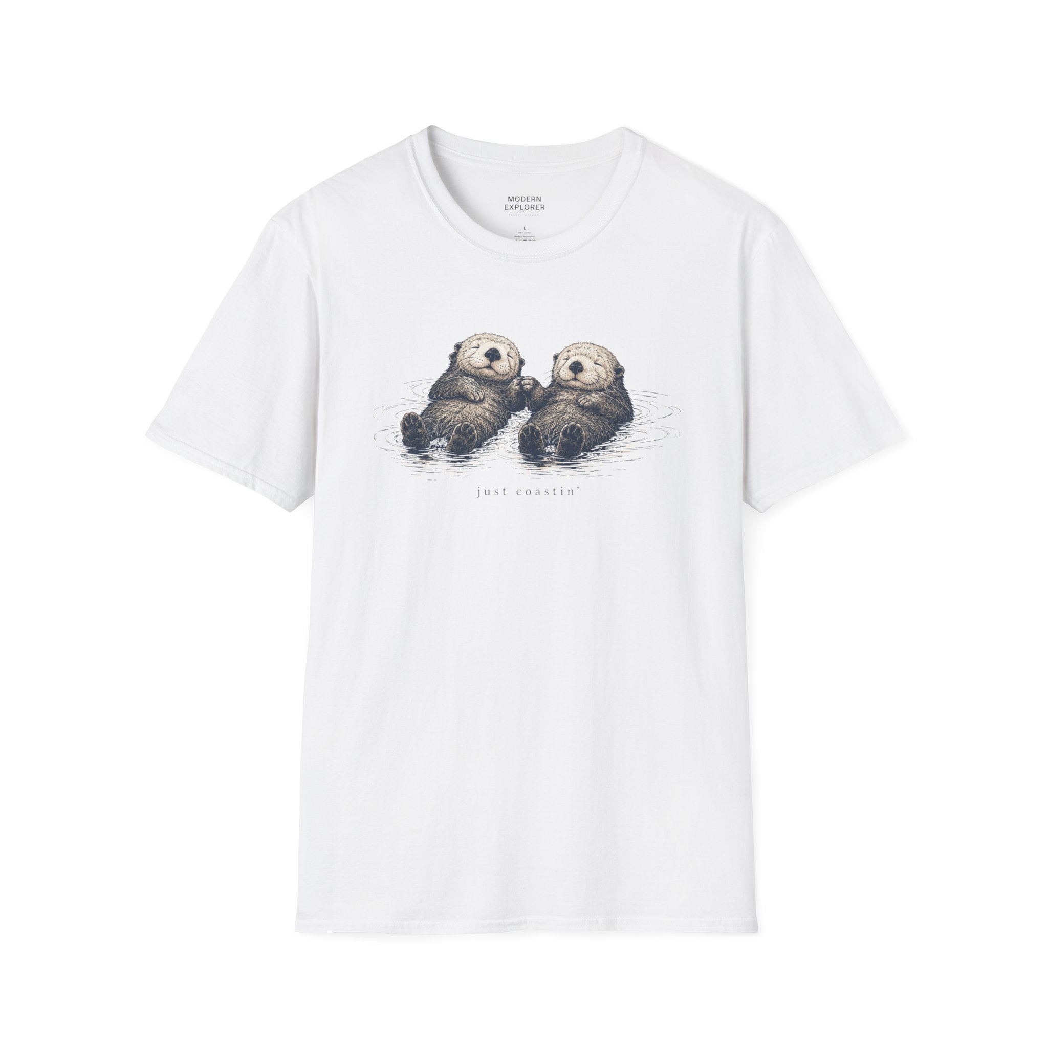 "Just Coastin'" Cute Sea Otter Graphic T‑Shirt