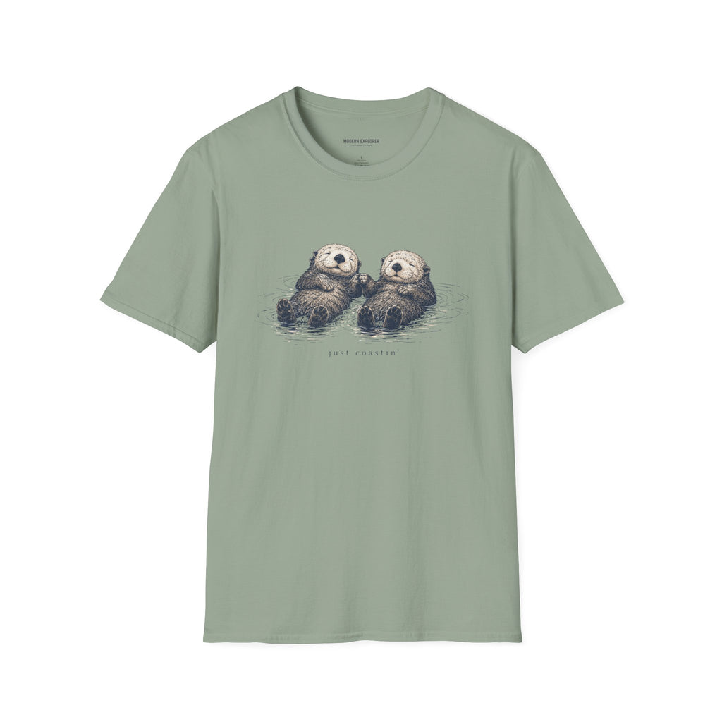 Copy of "Just Coastin'" Cute Sea Otter Graphic T‑Shirt