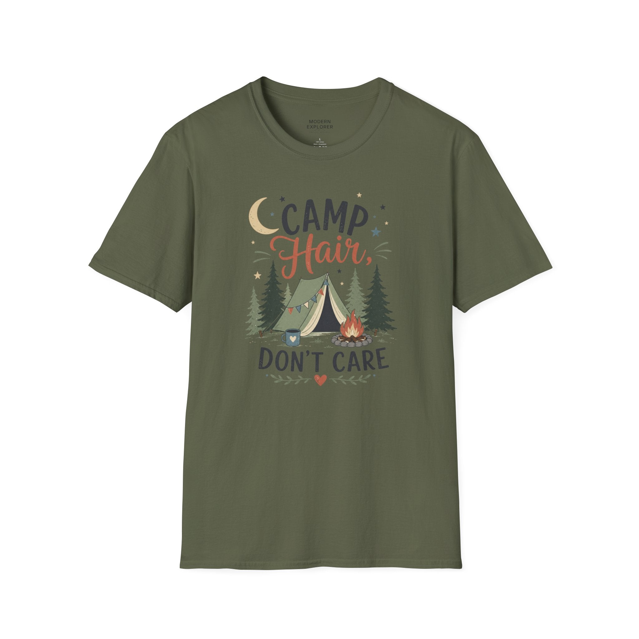"Camp Hair, Don't Care" Camping Graphic Tee