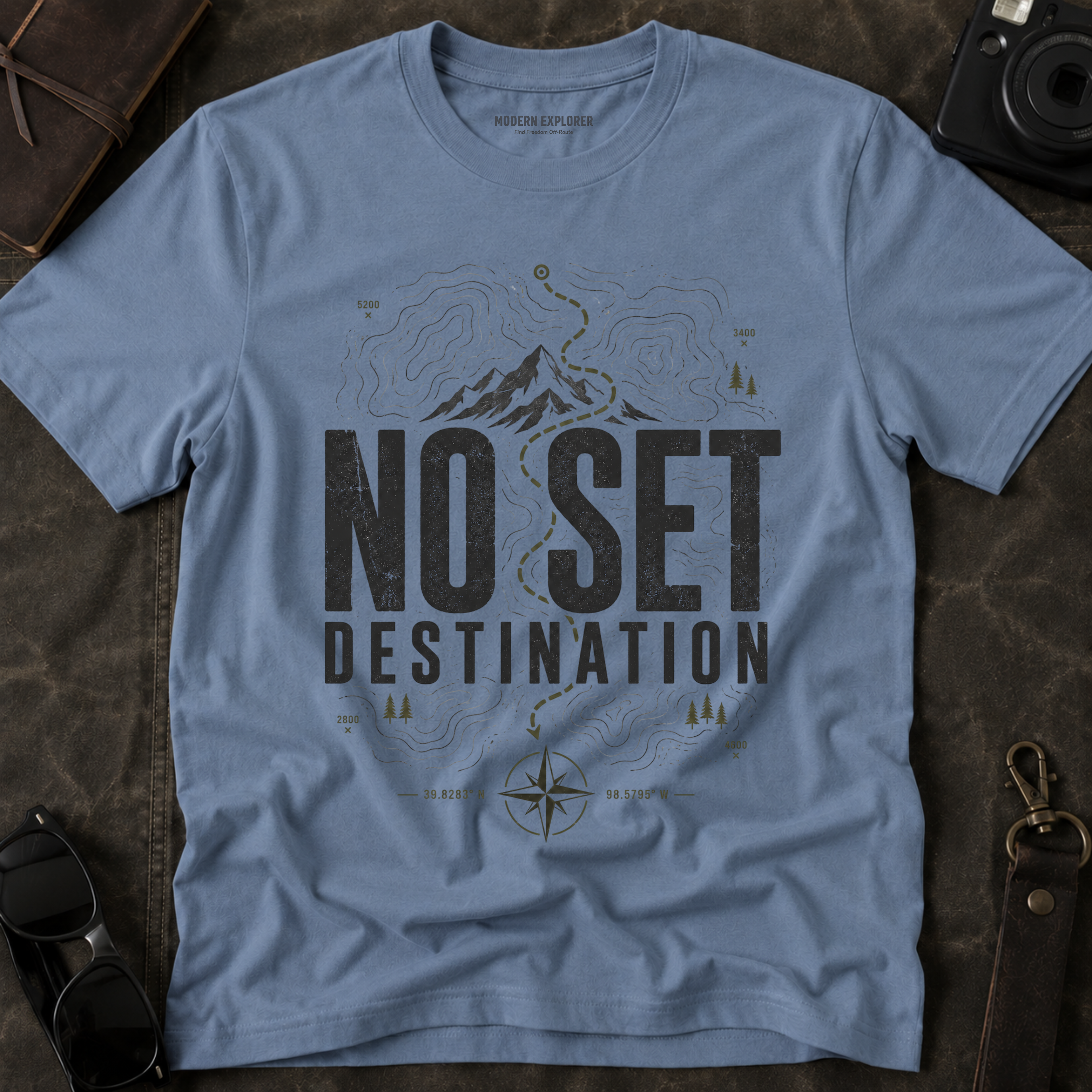 "No Set Destination" Mountain Adventure Tee