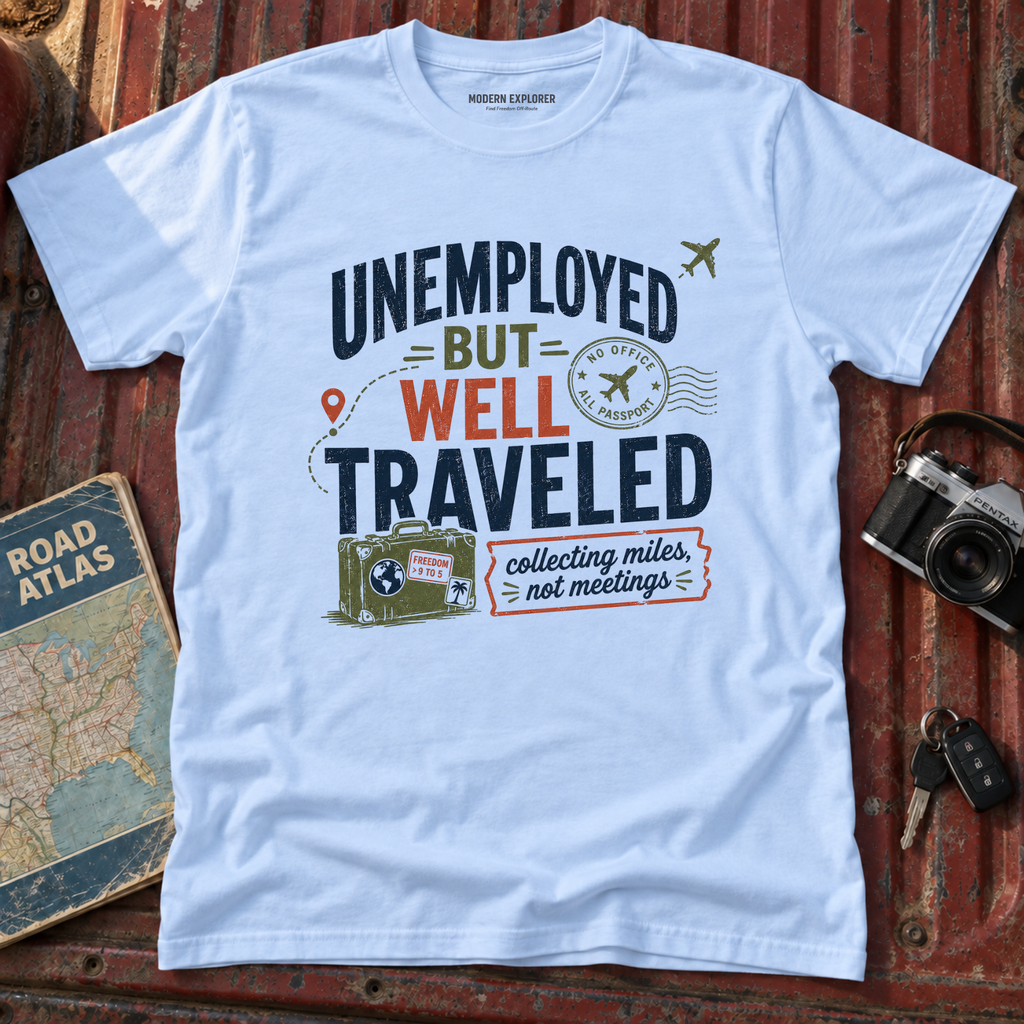 'Unemployed but Well Traveled' Adventure Tee