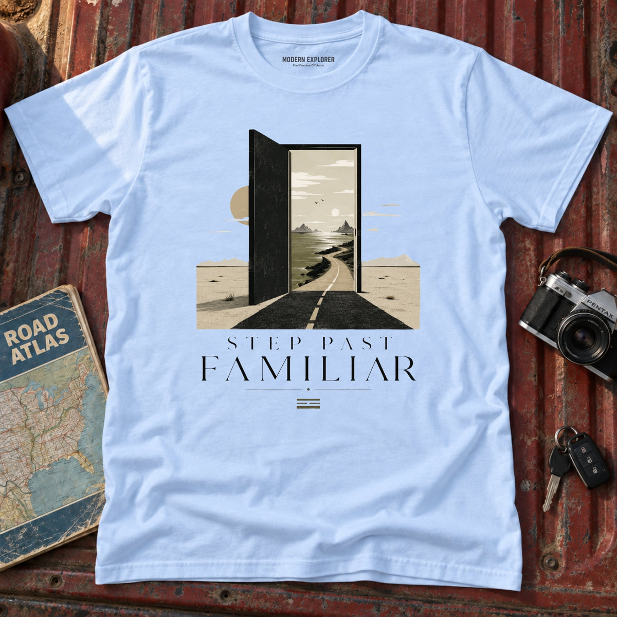 'Step Past Familiar' Scenic Graphic Tee