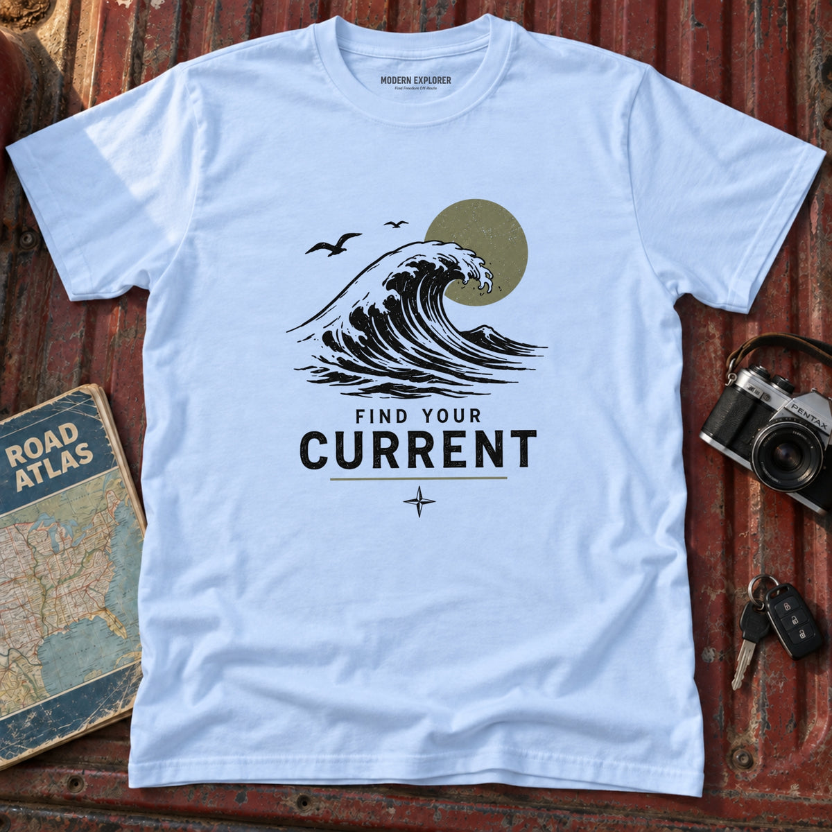 "Find Your Current" Surf Tee
