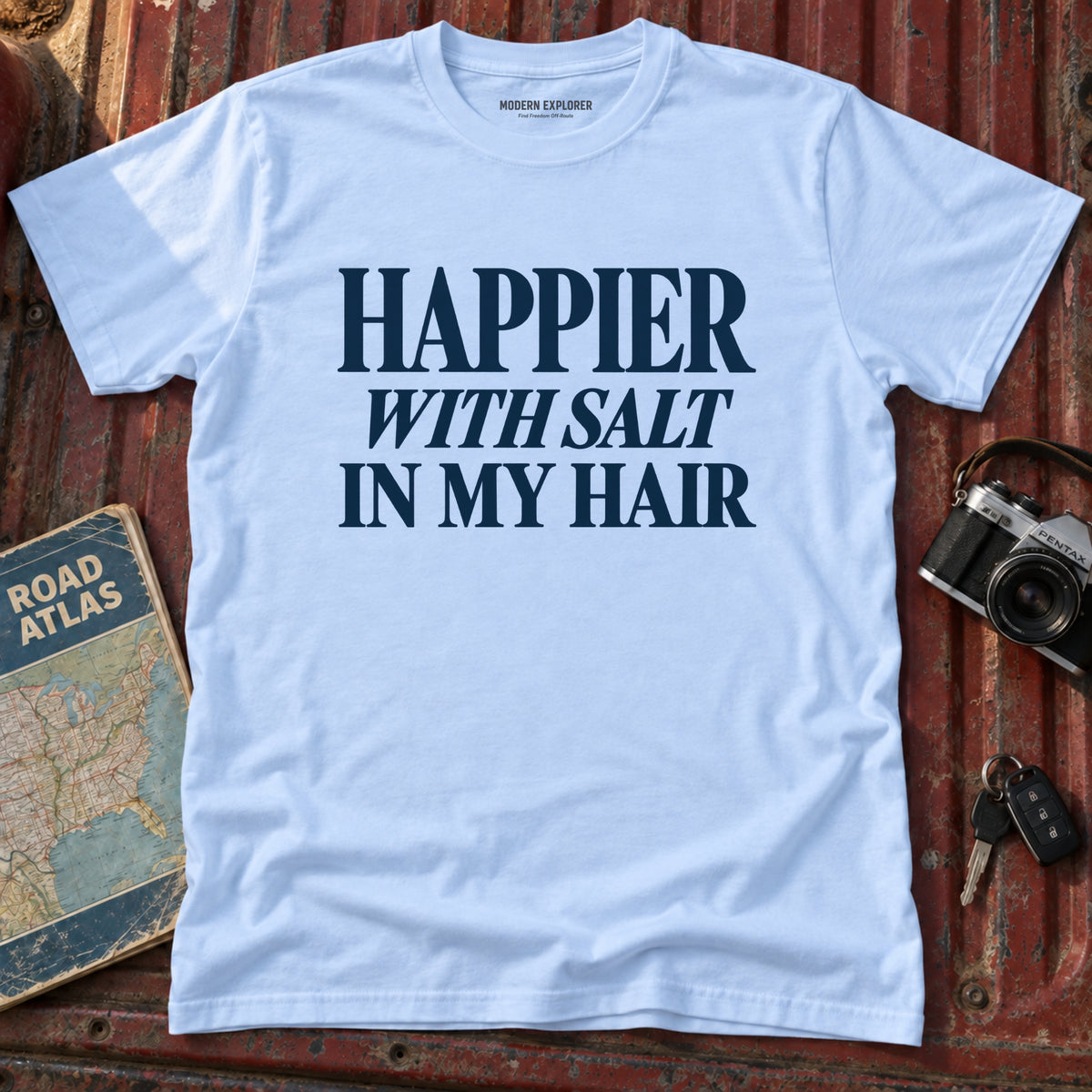 'Happier With Salt In My Hair' Beach Tee