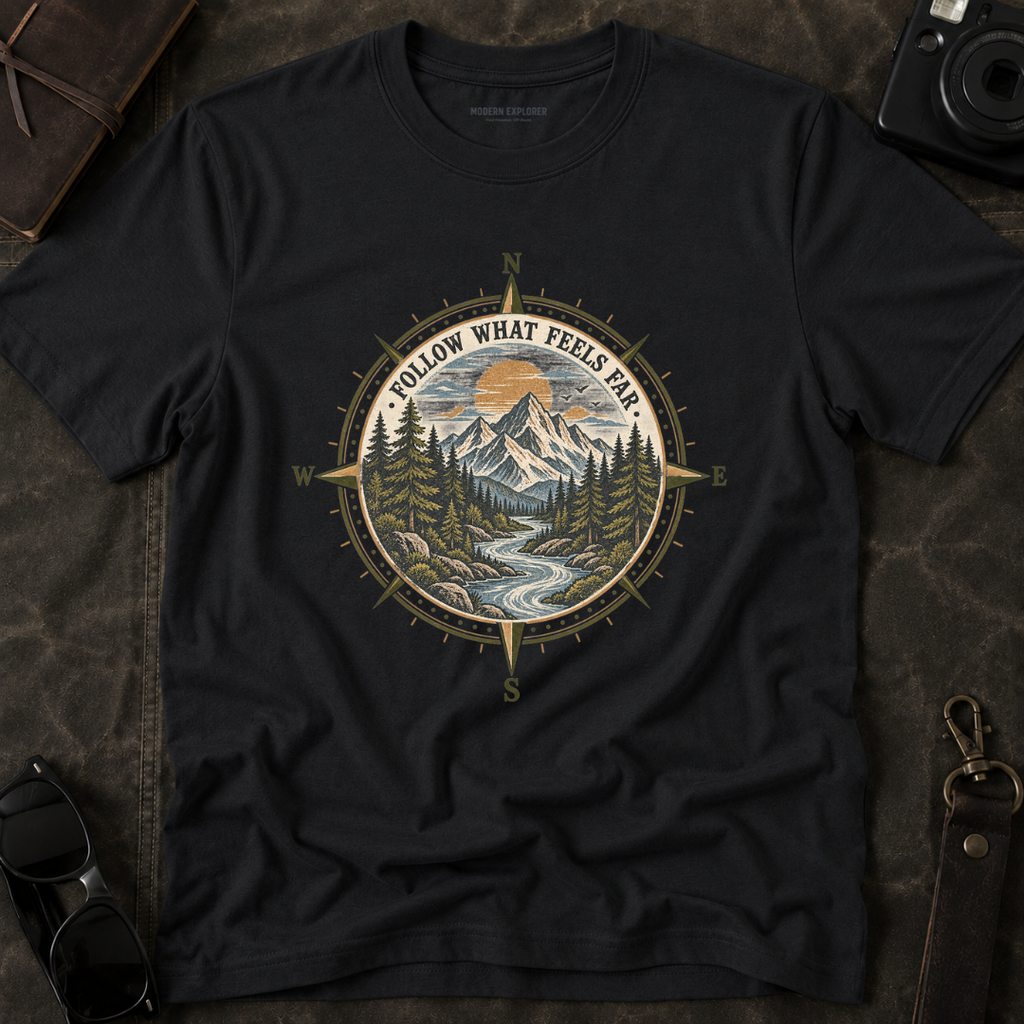 Follow What Feels Far Compass Tee