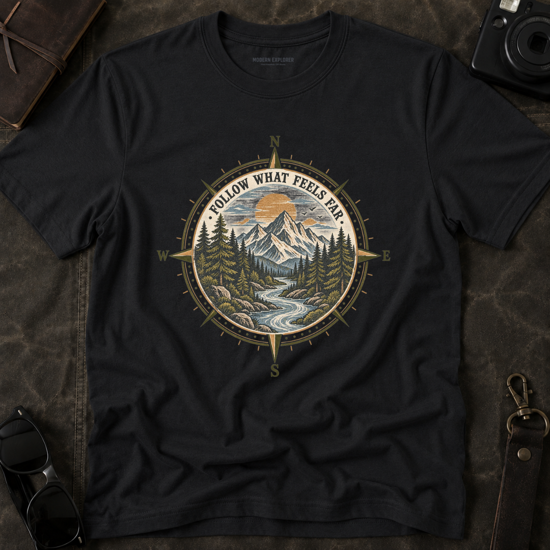 Follow What Feels Far Compass Tee