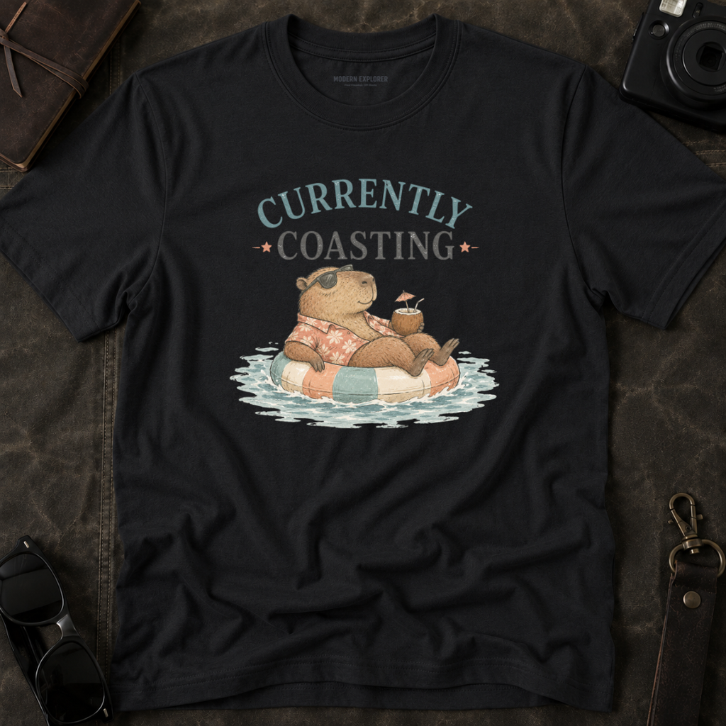 'Currently Coasting' Capybara Tee