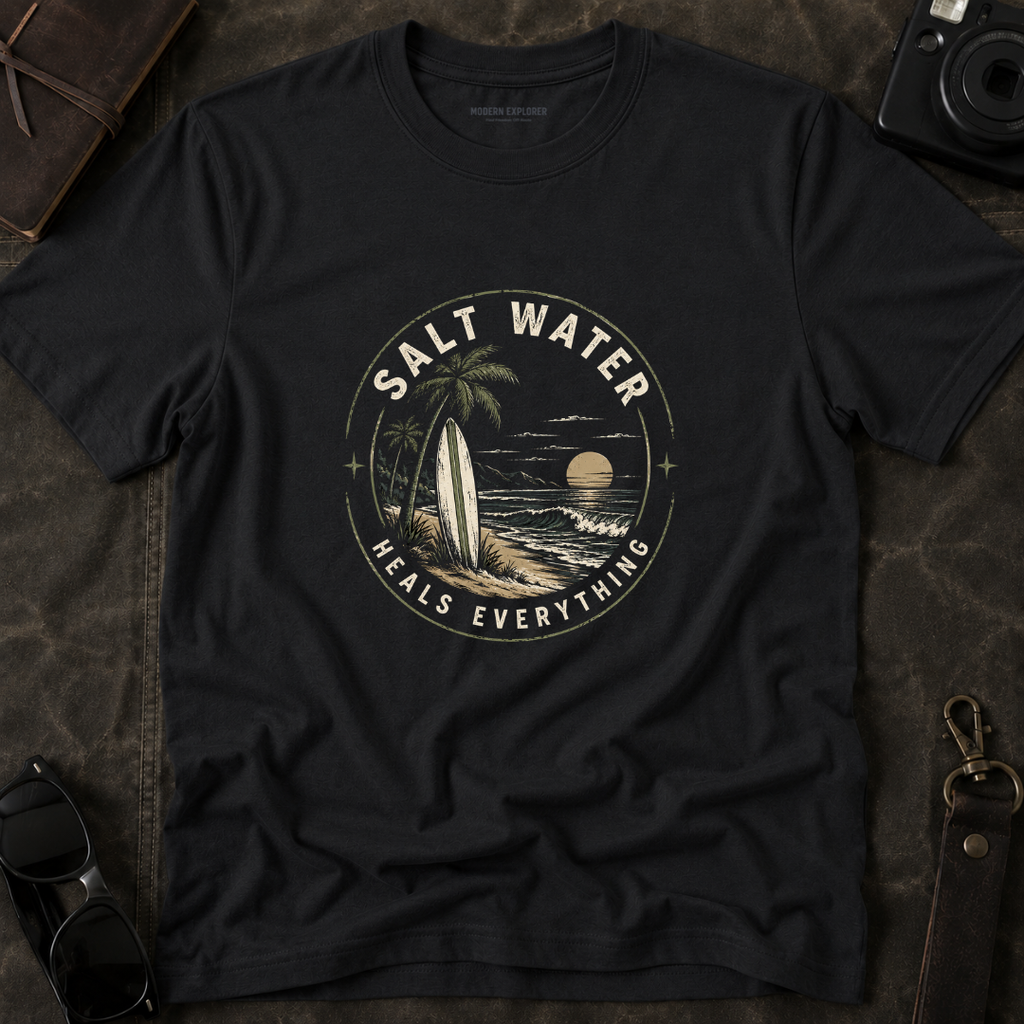 'Salt Water Heals Everything' Vintage Surf Tee