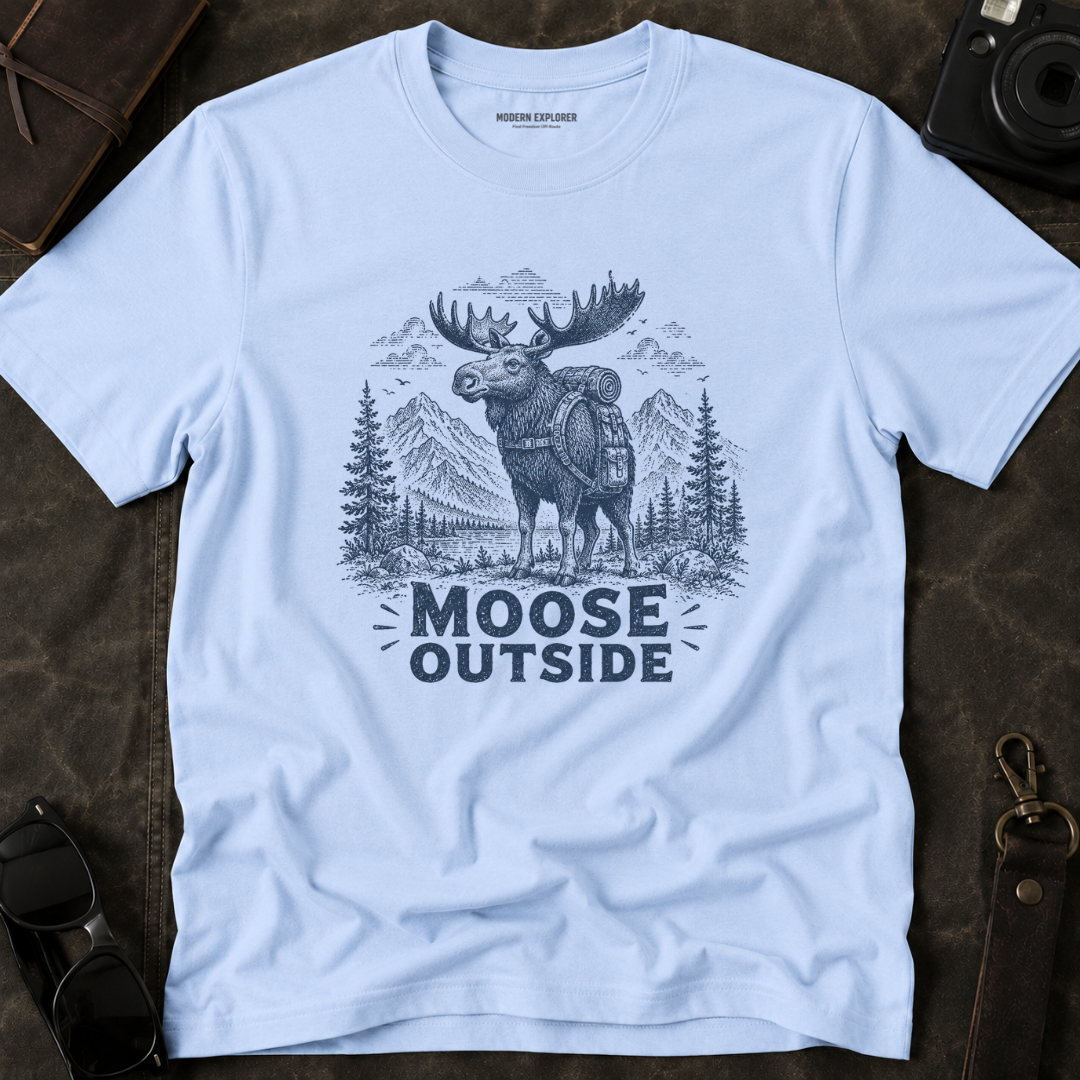 Vintage Hiking Moose Graphic Tee