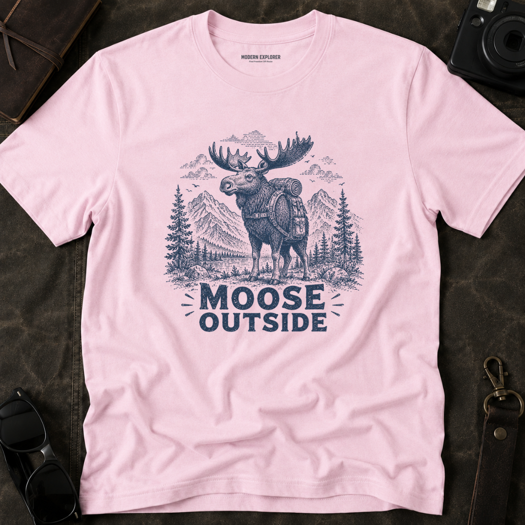 Vintage Hiking Moose Graphic Tee
