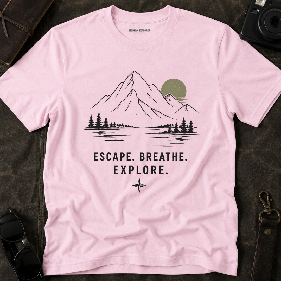 Escape. Breathe. Explore. Graphic Tee