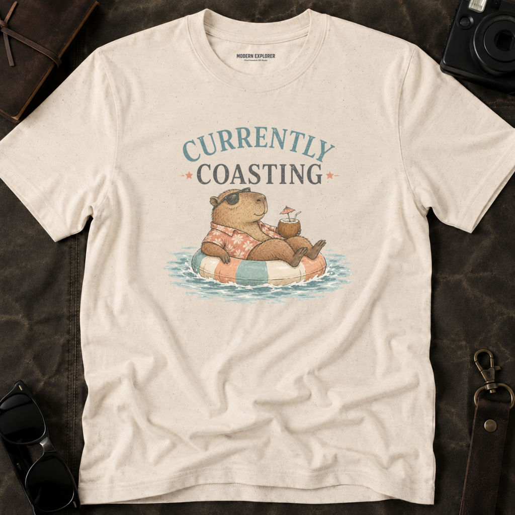 'Currently Coasting' Capybara Tee
