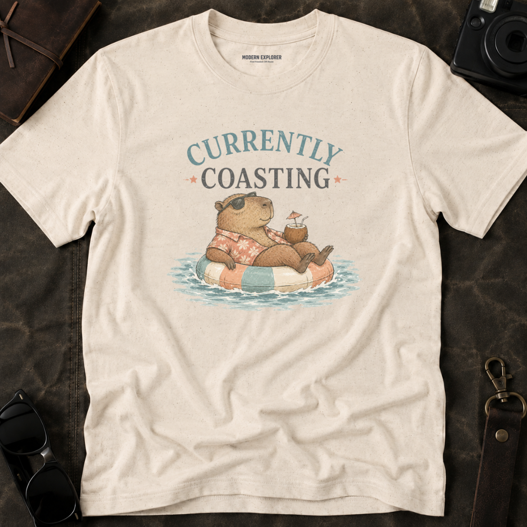 'Currently Coasting' Capybara Tee