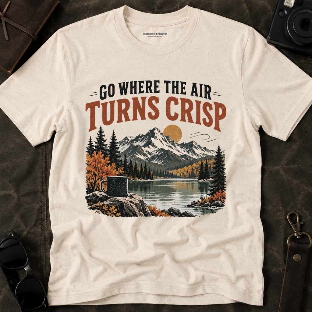 "Go Where the Air Turns Crisp" Vintage Mountain Tee