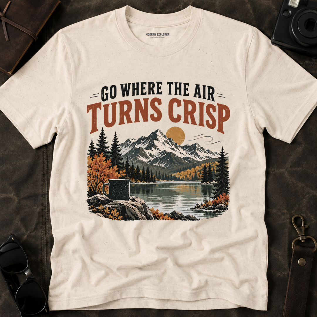 "Go Where the Air Turns Crisp" Vintage Mountain Tee