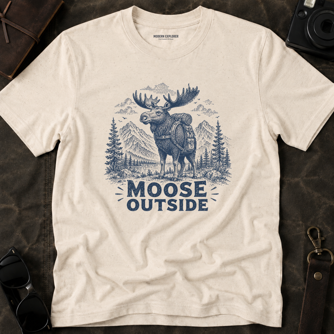 Vintage Hiking Moose Graphic Tee