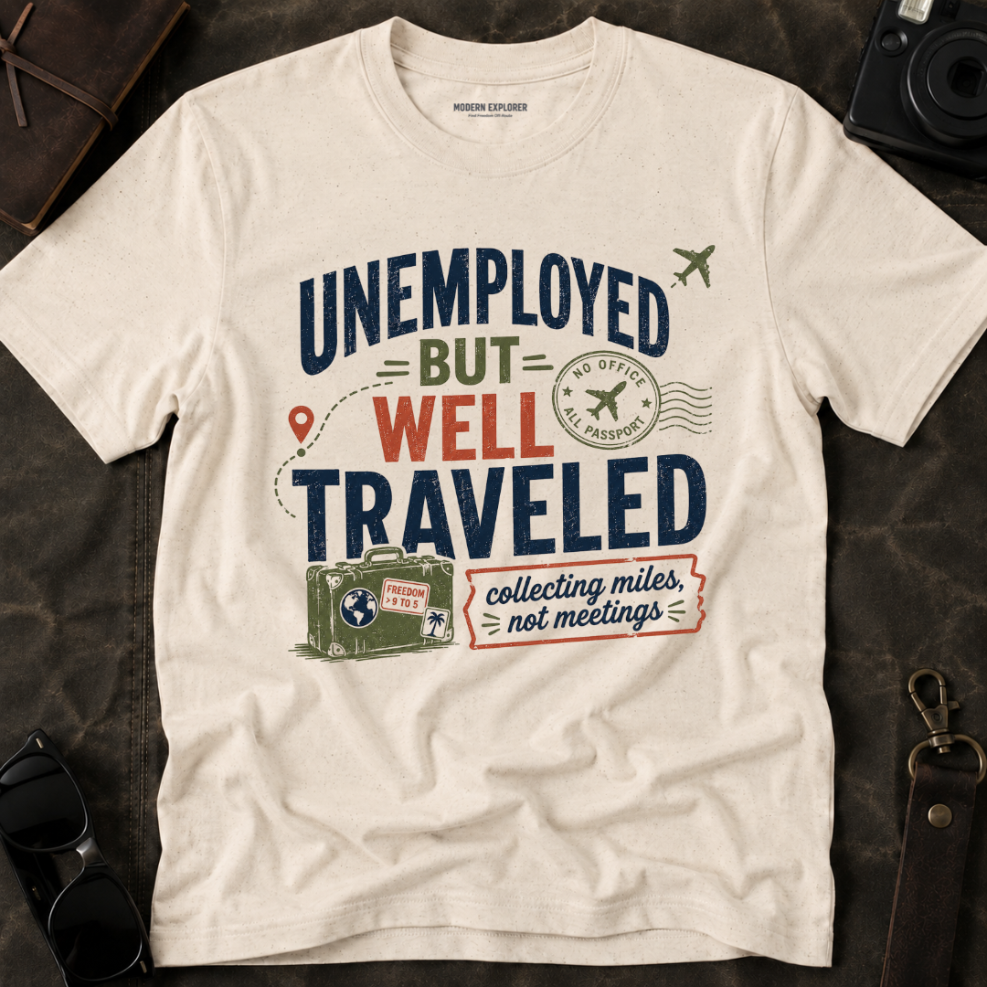 'Unemployed but Well Traveled' Adventure Tee