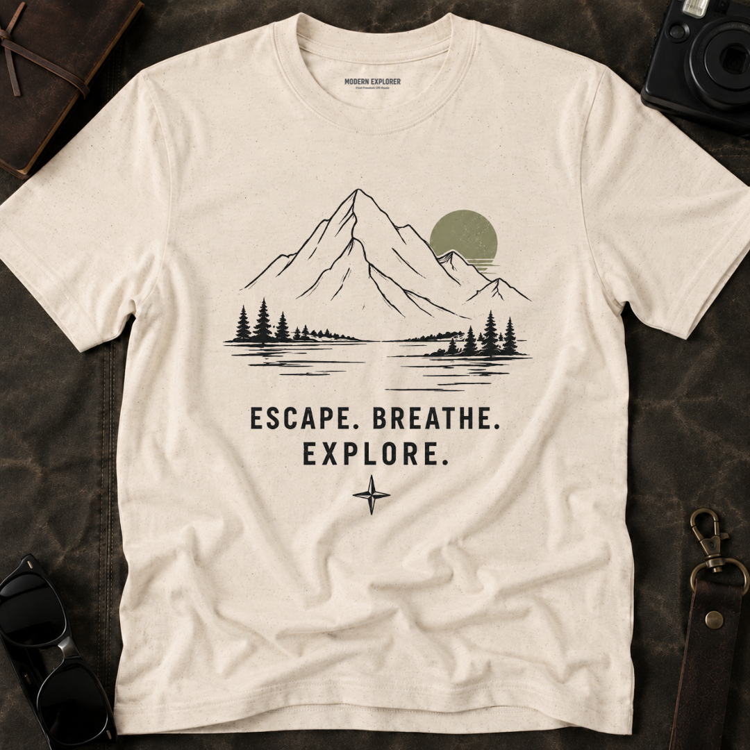 Escape. Breathe. Explore. Graphic Tee