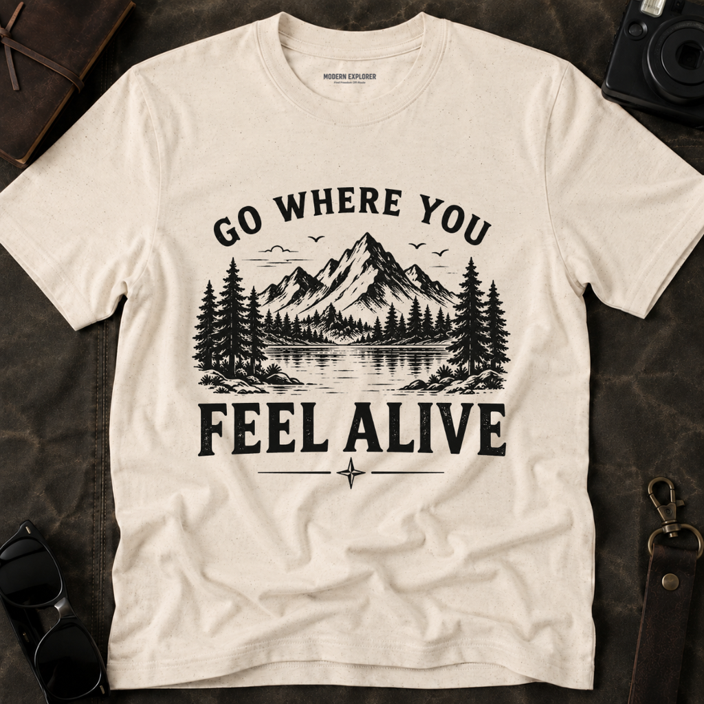 Go Where You Feel Alive Mountain T-Shirt