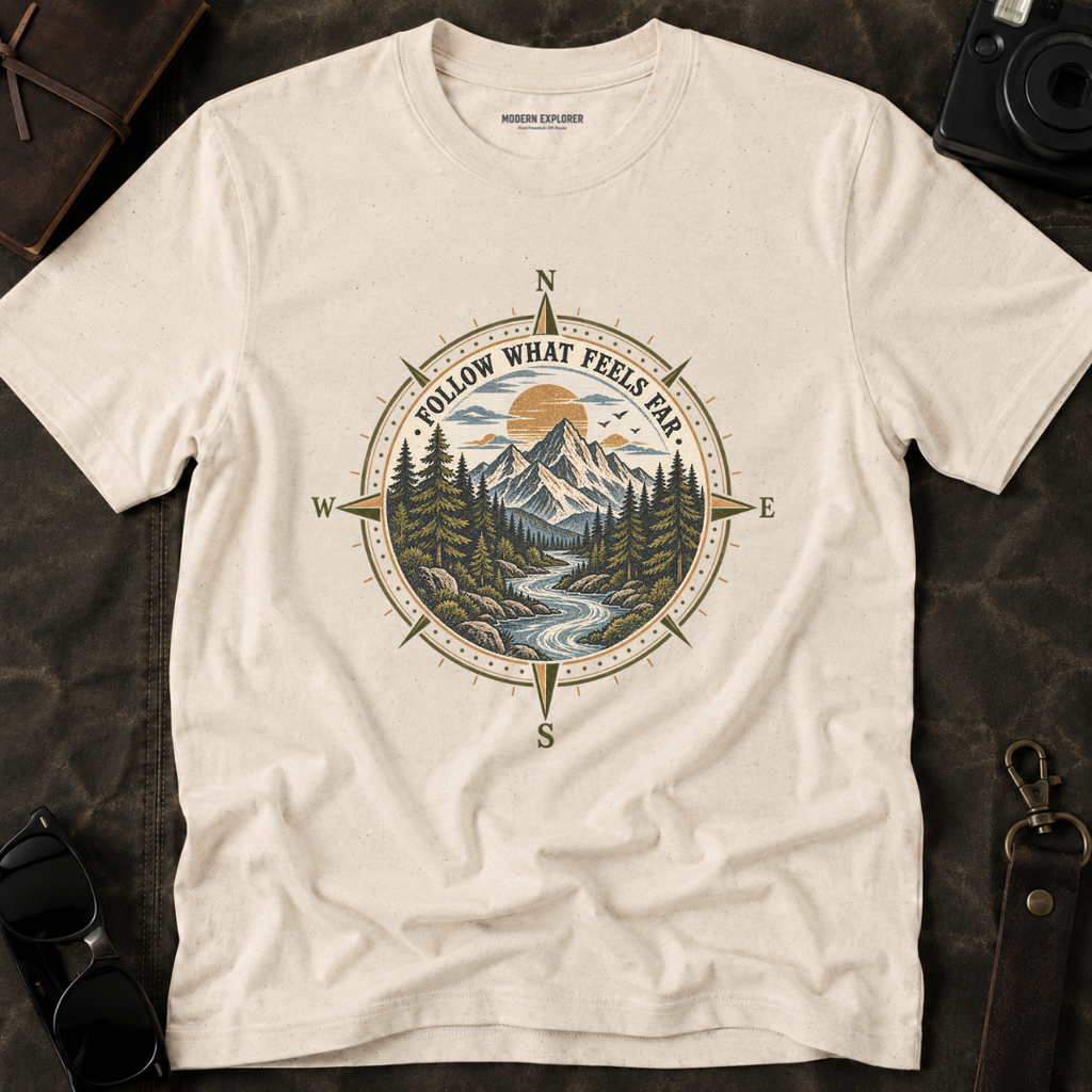 Follow What Feels Far Compass Tee