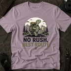 'No Rush, Best Route' Turtle Hiker Graphic Tee