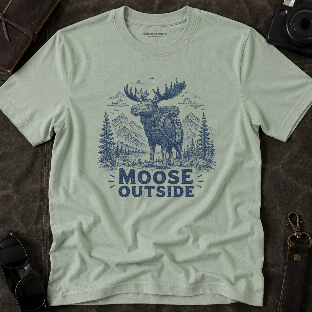 Vintage Hiking Moose Graphic Tee