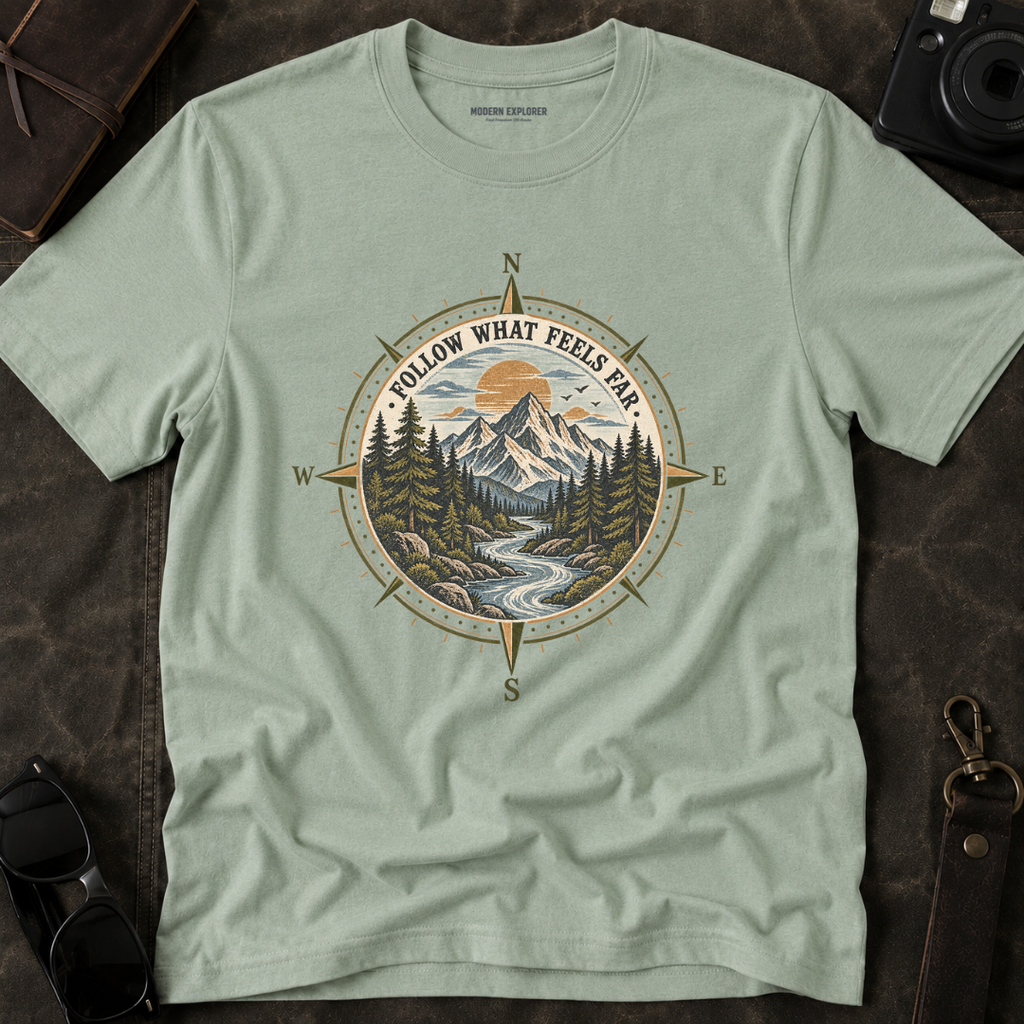 Follow What Feels Far Compass Tee