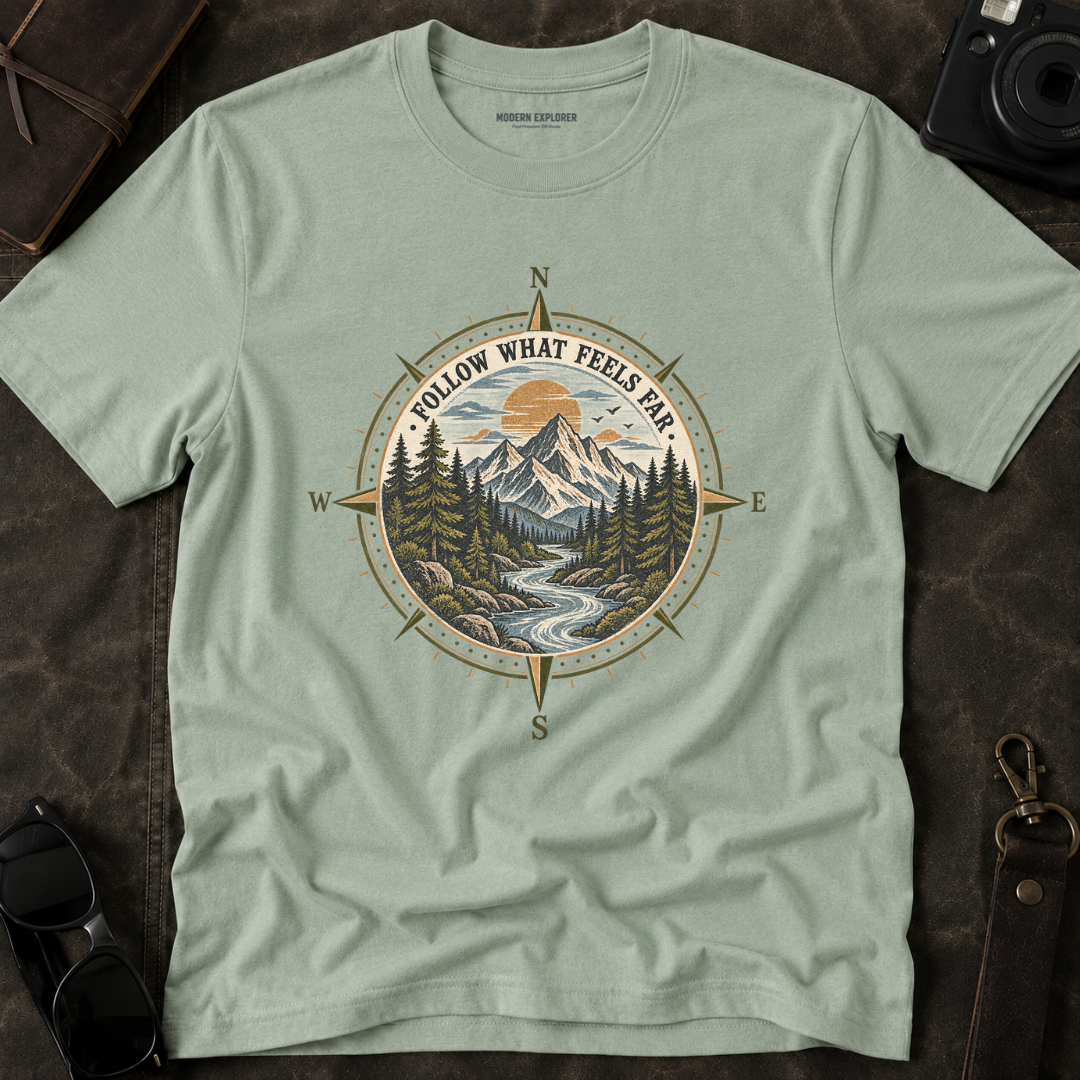 Follow What Feels Far Compass Tee