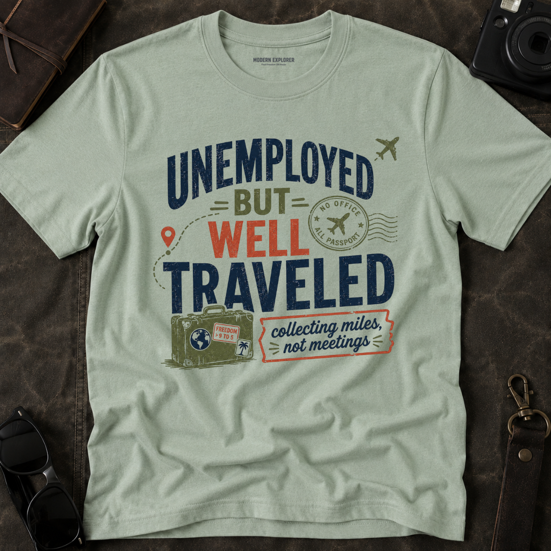 'Unemployed but Well Traveled' Adventure Tee