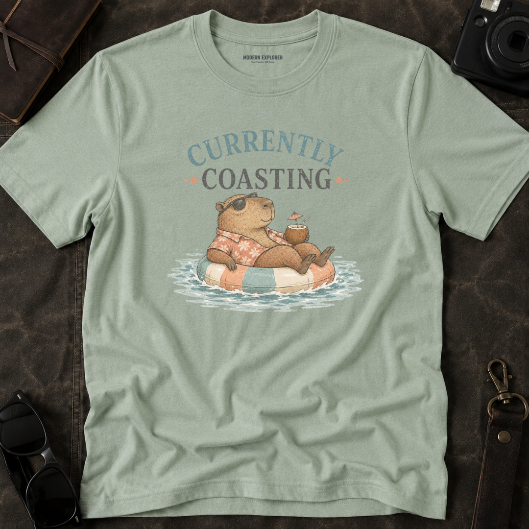 'Currently Coasting' Capybara Tee