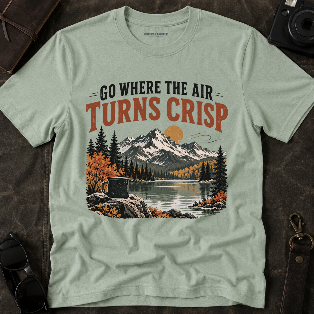 "Go Where the Air Turns Crisp" Vintage Mountain Tee