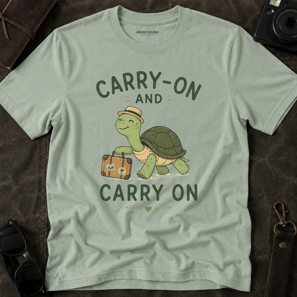 'Carry-On and Carry On' Turtle Travel Tee
