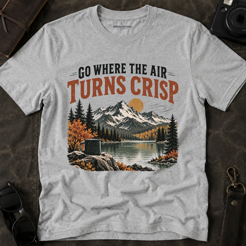 "Go Where the Air Turns Crisp" Vintage Mountain Tee