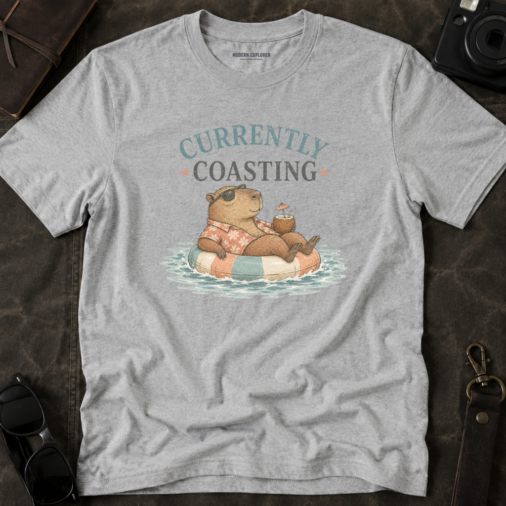 'Currently Coasting' Capybara Tee