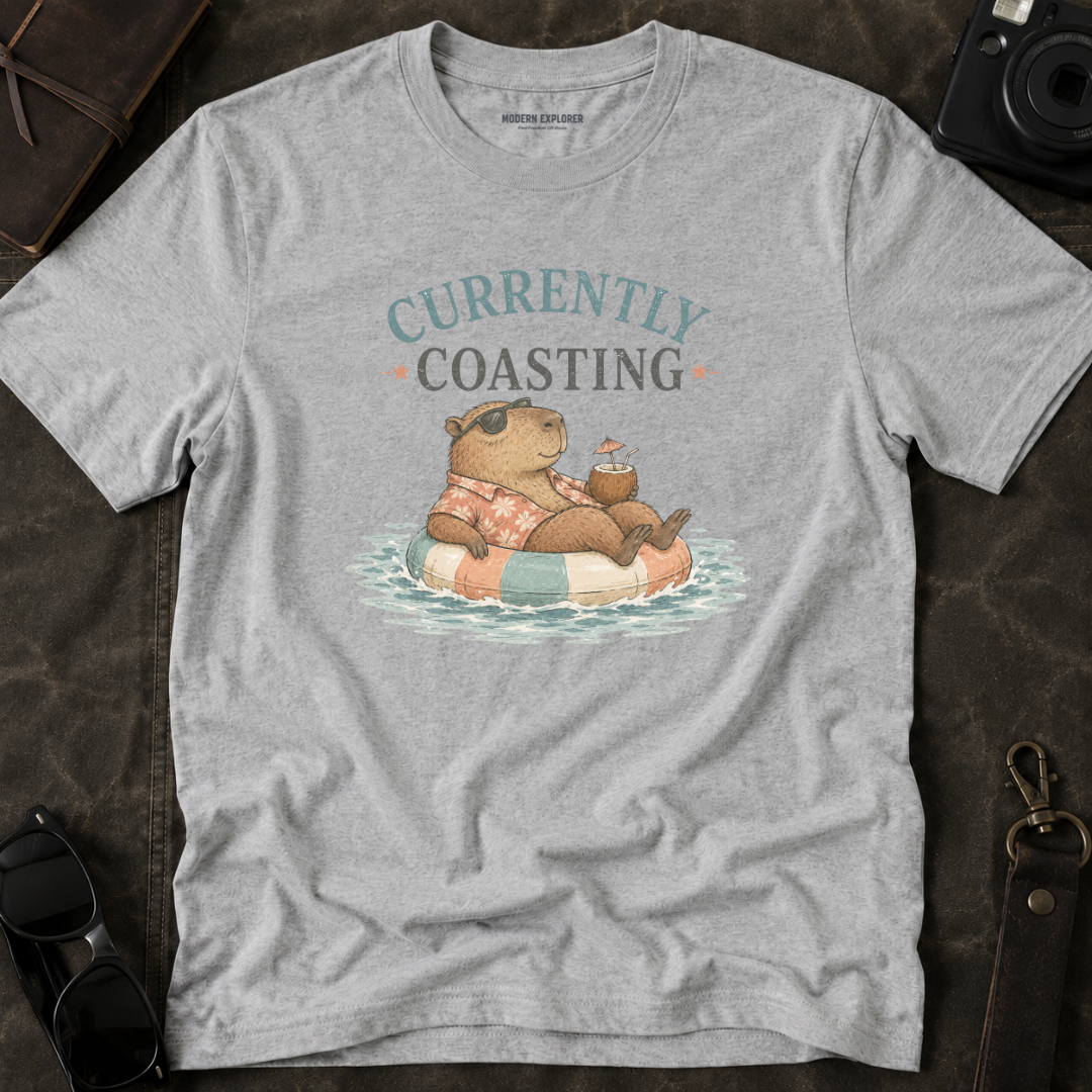 'Currently Coasting' Capybara Tee